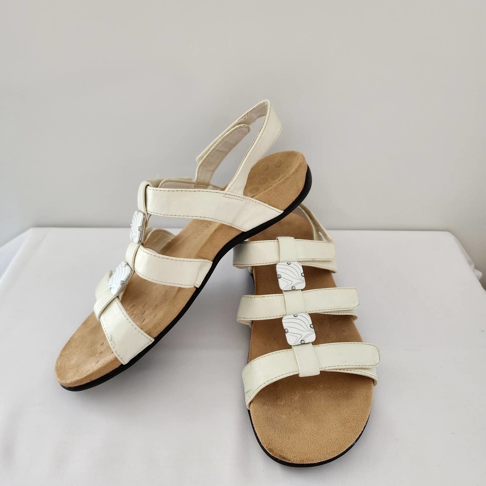 Vionic Orthoheel Amber Ivory Strappy Sandals Size 9